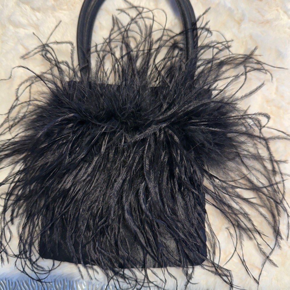 Elegant Black Feathered Women's Bag - Picture 13 of 13